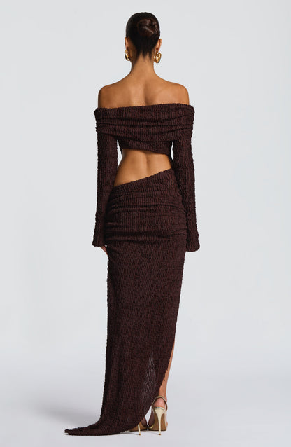 Adelphia Midi Dress - Plum Brown